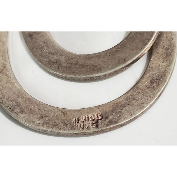 Vintage Sterling Silver & Red Glass Bead Teardrop Pendant Necklace 18" - Picture 7 of 8